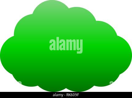 Icône Symbole nuage vert isolé, gradient - - vector illustration Illustration de Vecteur