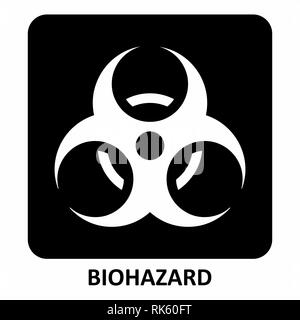 Le symbole Biohazard noir et blanc illustration Illustration de Vecteur