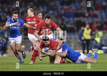 Rome, Italie. 09 Février, 2019. Jonah Holmes de Galles au cours des Six Nations 2019 match entre l'Italie et le Pays de Galles au Stadio Olimpico, Rome, Italie, le 9 février 2019. Photo par Salvio Calabrese : Crédit Photos UK Sports Ltd/Alamy Live News Banque D'Images