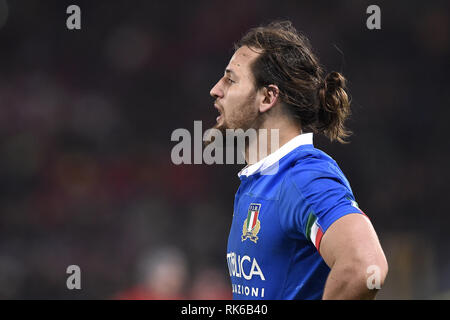 Rome, Italie. 09 Février, 2019. Michele Campagnaro de l'Italie pendant les Six Nations 2019 match entre l'Italie et le Pays de Galles au Stadio Olimpico, Rome, Italie, le 9 février 2019. Photo par Salvio Calabrese. Credit : UK Sports Photos Ltd/Alamy Live News Banque D'Images