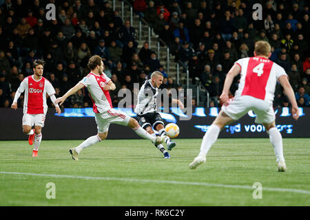 Almelo, Pays-Bas. 09Th Feb 2019. ALMELO, 09-02-2019, Polman Stadium, de la saison 2018/2019, l'Eredivisie néerlandaise, Heracles Almelo dvd Jesper Drost pendant le match Heracles Almelo - Ajax. Credit : Pro Shots/Alamy Live News Banque D'Images