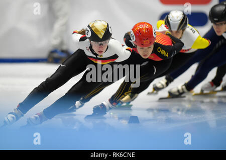 Torino, Italie. 9 Février, 2019. La Coupe du monde ISU de patinage de vitesse courte piste qui a eu lieu à la patinoire De Amicis 32 Torino. Dans l'image JACOBS Gina GER Hauts W concurrent. Damiano Benedetto/ Alamy Live News Banque D'Images