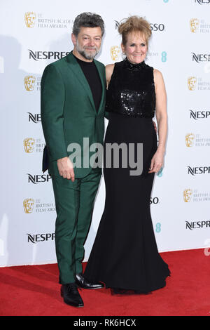 Londres, Royaume-Uni. 09 février 2019 : Andy Serkis et Lorraine Ashbourne arrivant pour la 2019 BAFTA Film Awards nominés Partie au palais de Kensington, Londres. Photo : Steve Sav/Featureflash Crédit : Paul Smith/Alamy Live News Banque D'Images