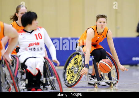 Chiba, Japon. Feb 8, 2019. Bo Kramer (NED) le basket-ball en fauteuil roulant : Women's International Match amical entre le Japon 51-61 Pays-Bas à Kikkoman Arena à Chiba, Japon . Credit : Naoki Nishimura/AFLO SPORT/Alamy Live News Banque D'Images