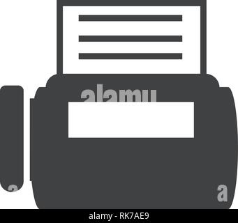 Télécopieur de l'équipement de bureau. Icône vecteur numérique récepteur de fax. Illustration de Vecteur