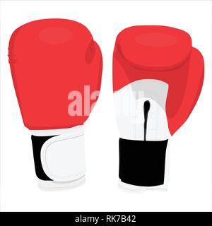 Vector illustration red boxing gloves. Sport Illustration de Vecteur