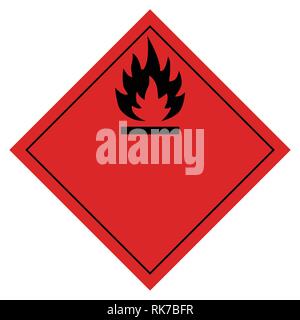 Vector illustration pictogramme de danger- signe transport inflammables isolé sur fond blanc. Transport de marchandises dangereuses Illustration de Vecteur