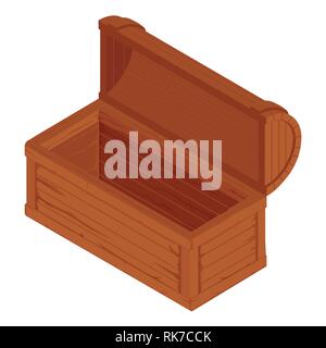 Vector illustration de coffre de trésor pour l'animation. Ancien fort ouvert. Isolé sur fond blanc. Jeu utilisateur (GUI) pour l'élément video ga Illustration de Vecteur