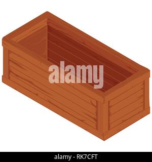 Vide de boîte en bois isolé sur fond blanc. Vector illustration. Vieille boîte en bois Illustration de Vecteur