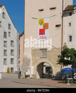 Bremgarten, Suisse - 16 juin 2018 : immeubles de la partie historique de la ville de Bremgarten. Bremgarten est une commune suisse du canton de Banque D'Images