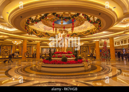 Vue de l'intérieur du lobby dans le Caesars Palace. Le Caesars Palace est un luxueux hôtel 4 Diamants AAA et casino de Paradise, Nevada, United States. Banque D'Images