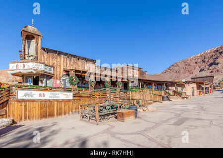 Calico ghost town. Fondée en 1881, la toile est une ancienne ville minière d'argent dans le comté de San Bernardino, en Californie, aux États-Unis. Banque D'Images