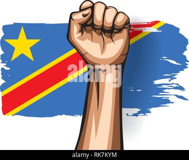 République démocratique du Congo drapeau et part sur fond blanc. Vector illustration Illustration de Vecteur