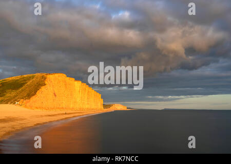 Falaise est à West Bay, près de Tampa sur la côte jurassique du patrimoine mondial dans le Dorset. Banque D'Images