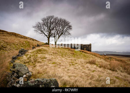 Top Withens également connu sous le nom de haut sur Withins Haworth Moor, Haworth, Royaume-Uni. dit être l'inspiration pour le livre Hurlevent par Emily Bronte. Banque D'Images