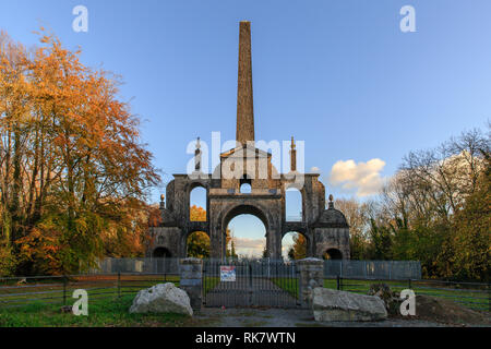 L'Obélisque Conolly's Folly construite au sein de Castletown Estate de fournir de l'emploi au cours de la famine de 1740-41, situé à Maynooth, Kildare, Irlande Banque D'Images