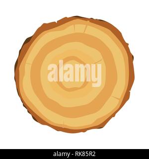 Vector illustration les anneaux de croissance des arbres. Tronc de l'arbre de scie. Les anneaux de croissance annuelle de l'arbre. La texture de fond de coupe de bois rond Illustration de Vecteur