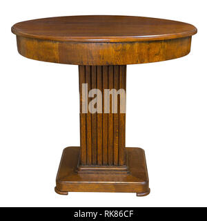 Chêne antique art deco table à manger isolé sur fond blanc Banque D'Images