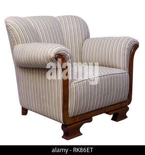 Vintage Art deco chaises anciennes isolé sur fond blanc Banque D'Images