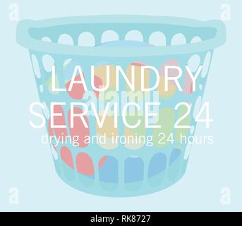 Service de blanchisserie conception d'illustration vectorielle. Concept de nettoyage Illustration de Vecteur