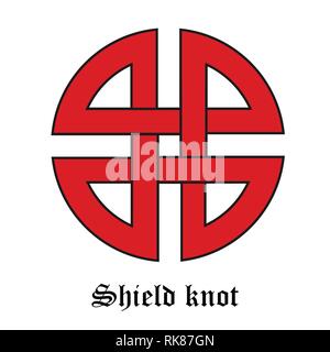 Illustration vecteur nœud bouclier ancien symbole isolé sur fond blanc. Signe de protection Illustration de Vecteur