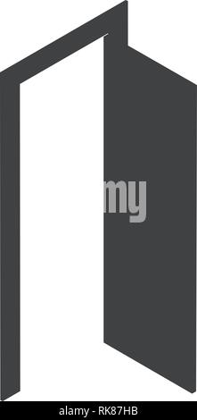 Icône vecteur porte. Sortir et entrer affiche, symbole Illustration de Vecteur