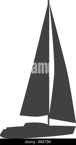 Icône vecteur simple location de bateau. Transport nautique affiche, symbole Illustration de Vecteur