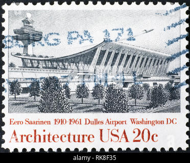 L'aéroport Dulles de Washington DC, le timbre-poste Banque D'Images