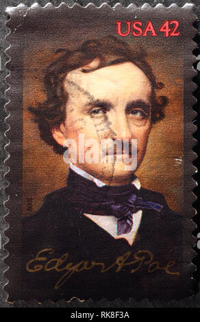 Edgar Allan Poe sur timbre américain Banque D'Images