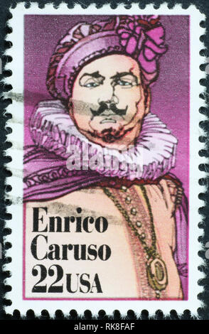 Enrico Caruso sur timbre américain Banque D'Images