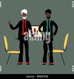 Modèle plat moderne style vector illustration concept de partenariat réussi, les gens d'affaires d'accord de coopération, le travail d'équipe et prise de solution Illustration de Vecteur