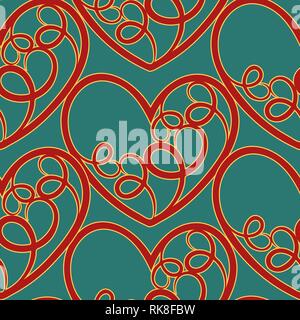 Un modèle vectoriel continu avec coeurs de répéter. Cette texture romantique serait idéal pour une utilisation comme un dessin textile ou papier d'emballage. Illustration de Vecteur