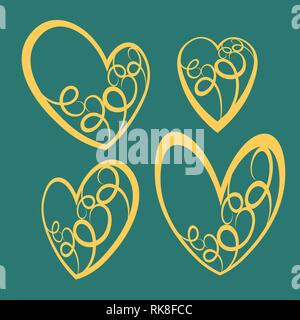 Hand drawn vector valentine hearts. Éléments de conception de décoration Illustration de Vecteur