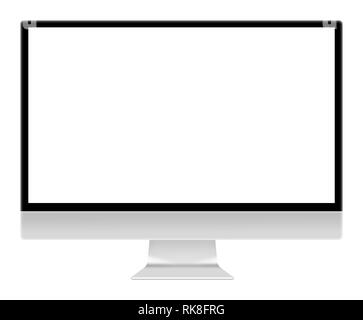 Le moniteur de l'ordinateur écran illustration isolé sur blanc with clipping path Banque D'Images