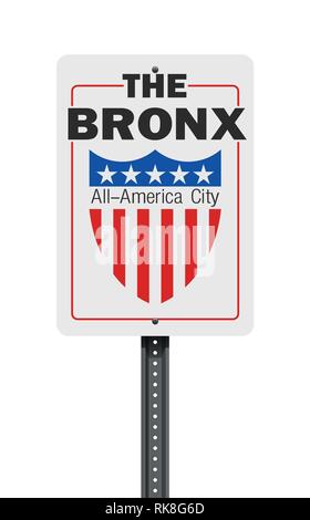 Vector illustration de la All-America City du Bronx (arrondissement de la ville de New York) road sign Illustration de Vecteur