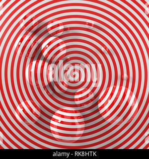 Concept art moderne avec liseré peint des boules. Convient pour l'illusion, l'art et design graphique moderne thèmes. 3d illustration. Banque D'Images