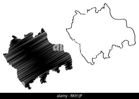 La province de Ha Nam (République socialiste du Viêt Nam, Subdivisions du Vietnam) map vector illustration, scribble sketch Tinh Ha Nam site Illustration de Vecteur