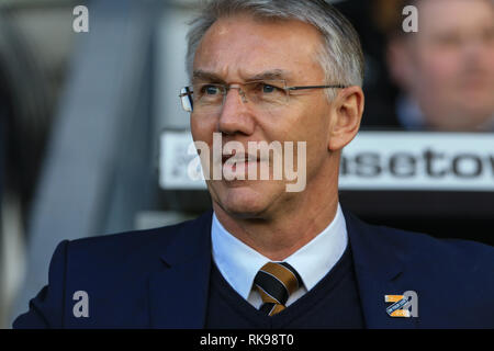 9 février 2019, Pride Park, Derby, England ; Sky Bet Championship, Derby County vs Hull City ; Nigel Adkins manager de Hull City Crédit : Mark Cosgrove/News Images images Ligue de football anglais sont soumis à licence DataCo Banque D'Images