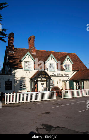 Le White Hart public house Cadnam Parc national New Forest Hampshire Angleterre Banque D'Images