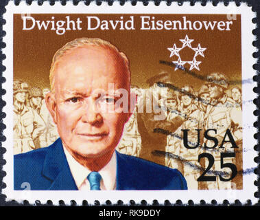 Le président Dwight Eisenhower le timbre américain Banque D'Images