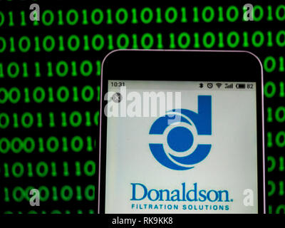 Filtration Donaldson Company Logo de l'entreprise vu affichée sur smart phone Banque D'Images