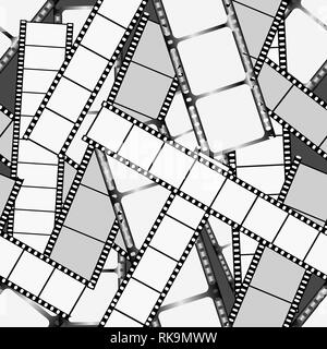 Seamless texture avec un film photographique. La texture en noir et blanc. Vector illustration. Illustration de Vecteur