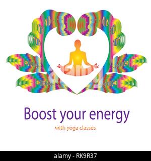 Exercice de Yoga relaxation méditation silhouette humaine vector illustration Illustration de Vecteur