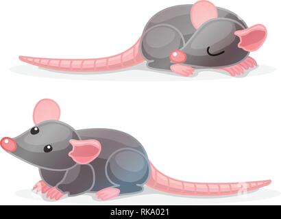Vector cartoon animal clipart : des rats Illustration de Vecteur