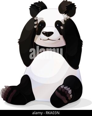 Vector cartoon animal : clipart assis grand panda Illustration de Vecteur