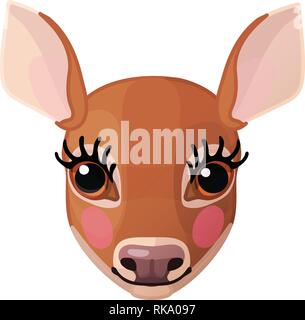 Vector cartoon animal femelle clipart : red deer Illustration de Vecteur