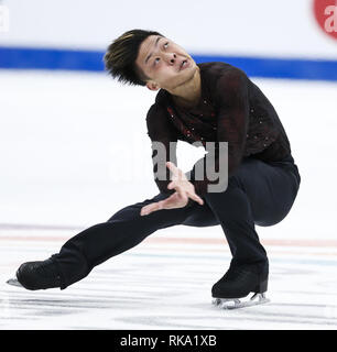 Los Angeles, Californie, USA. Feb 9, 2019. Micah Tang de Chinois Taipie participe à la hommes de patinage libre au cours de l'ISU Four Continents Figure Skating Championship au Honda Center d'Anaheim, Californie, le 9 février 2019. Ringo : crédit Chiu/ZUMA/Alamy Fil Live News Banque D'Images