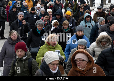 Moscou, Russie. Février 10, 2019 : Les gens prennent part à la colère des mères Mars, un événement en soutien aux prisonniers politiques, dans le boulevard Tverskoï Crédit : Nikolay Vinokourov/Alamy Live News Banque D'Images