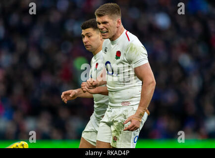 Rugby Union, Twickenham, London, UK. 10 février 2019. 10/02/2019 Owen Farrell de l'Angleterre au cours de la Guinness 6 Nations match entre l'Angleterre et la France à Twickenham. Credit:Paul Harding/Alamy Live News Banque D'Images