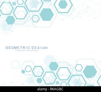 Résumé Contexte hexagonal. Structures moléculaires hexagonale. Arrière-plan de la technologie futuriste dans la science du style. Arrière-plan de l'hexagonal graphique Illustration de Vecteur